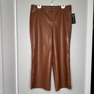 bagatelle Cognac Wide Leg Faux Leather Pants